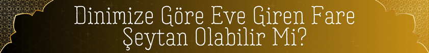 dinimizde eve fare girmesi seytan olabilir mi