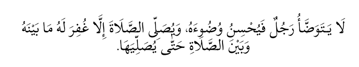 (Buhârî, Vudû’, 24; Müslim, Tahâret, 5)